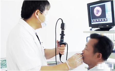 纖維鼻咽喉鏡或纖維喉鏡檢查法